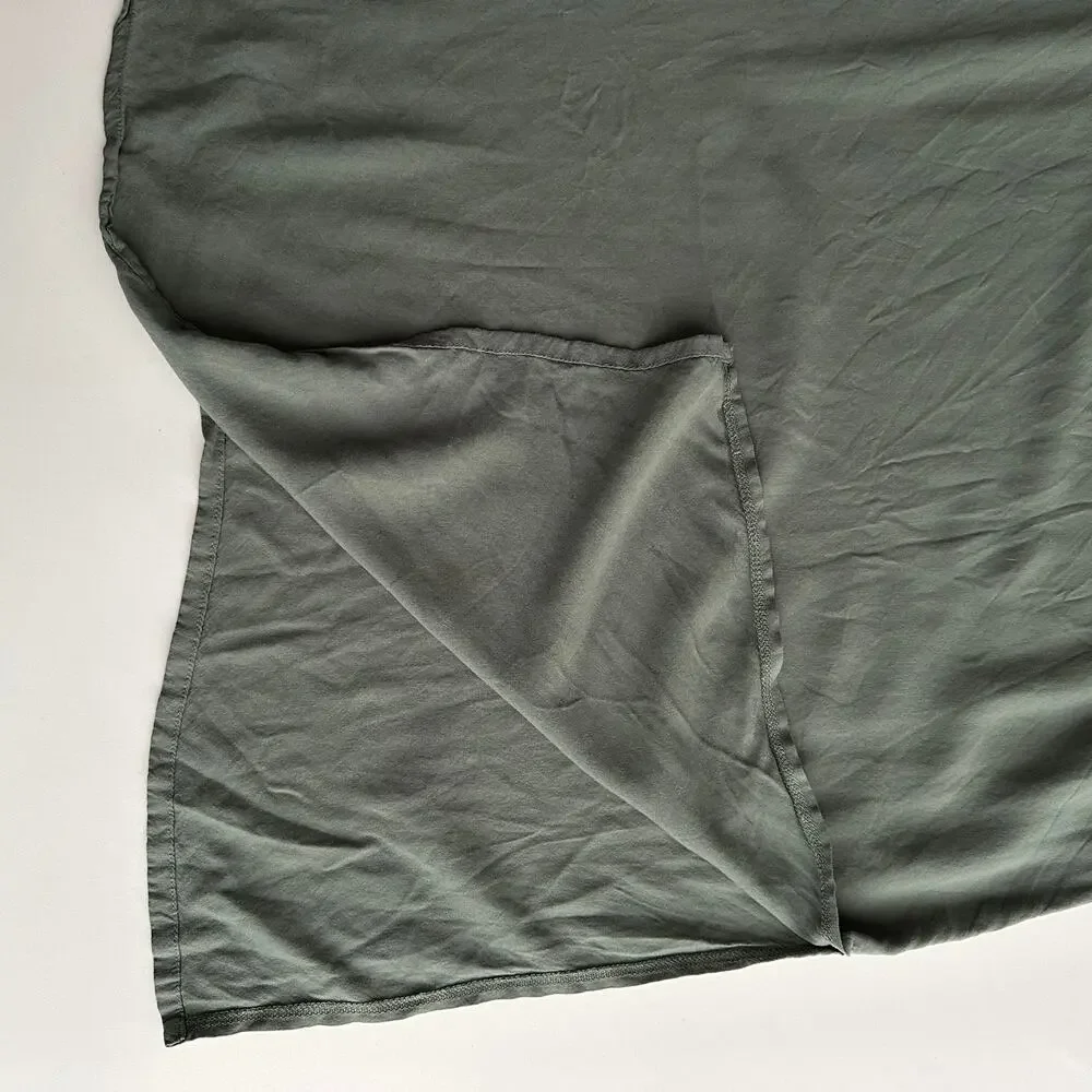 Tonle Recycled Material Lightweight V Neck Pockets Sleeveless Olive Dress XXL 2X - Picture 3 of 8